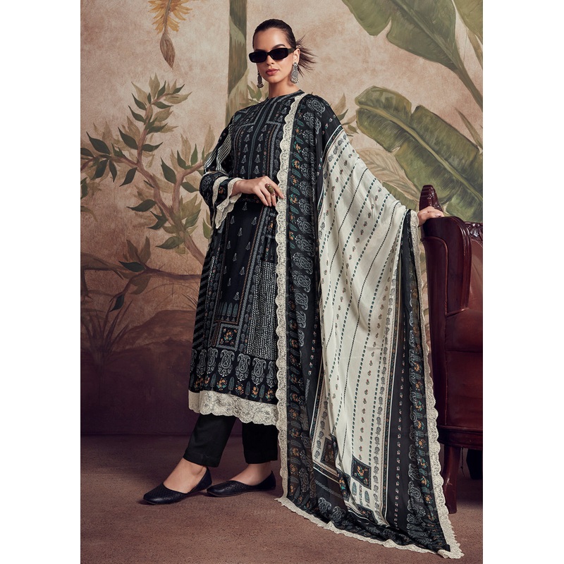 Digital Printed Black Pakistani Style Salwar Suit