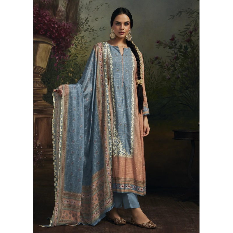 Pakistani Style Peach Digital Printed Salwar Suit