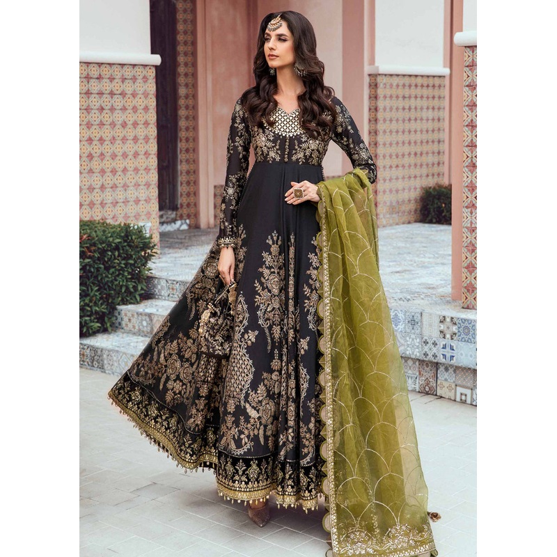 Sateen Unstitched Formals 2023 by Maria B | Black CST-703