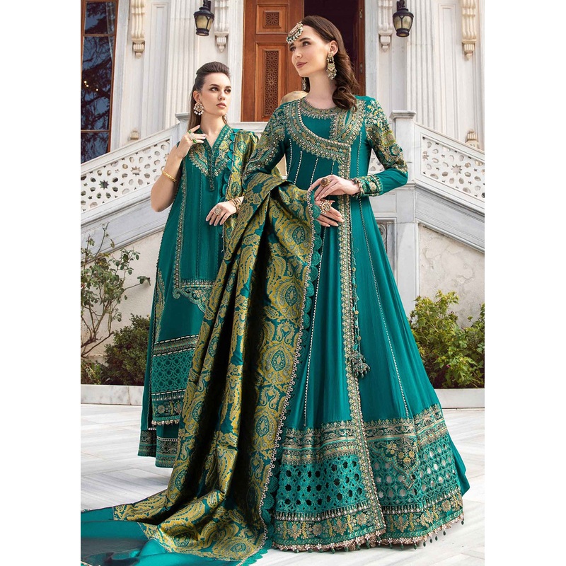 Unstitched Linen 23 by Maria B | Emerald Green DL-1107