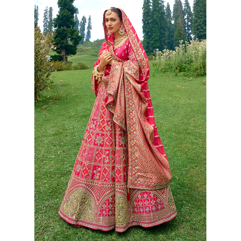 Fancy Silk Pink Heavy Embroidered Designer Lehenga Choli