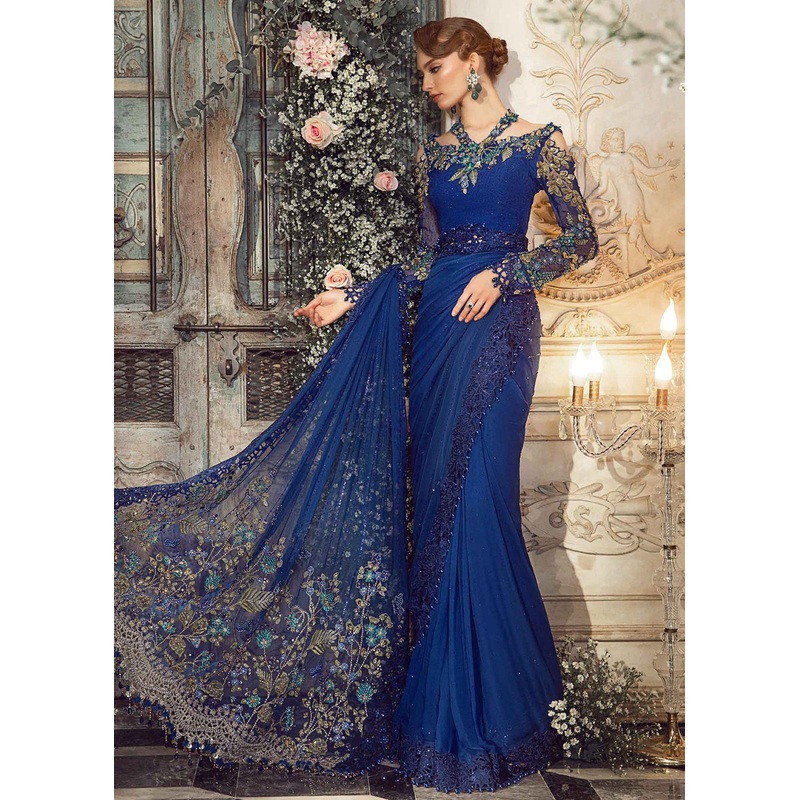 Mbroidered Wedding 2023 by Maria B | Cobalt Blue BD-2704