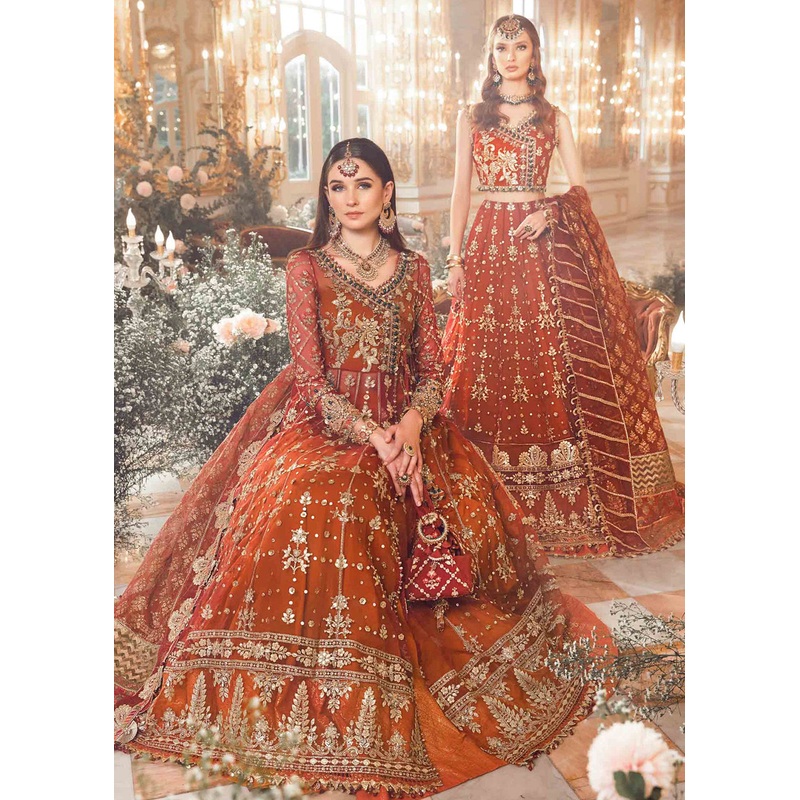 Mbroidered Wedding 2023 by Maria B | Maroon BD-2705