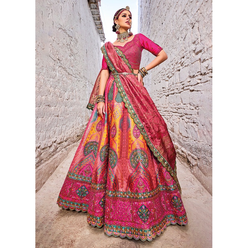 Rani Pink Designer Style Embroidered Traditional Lehenga Choli