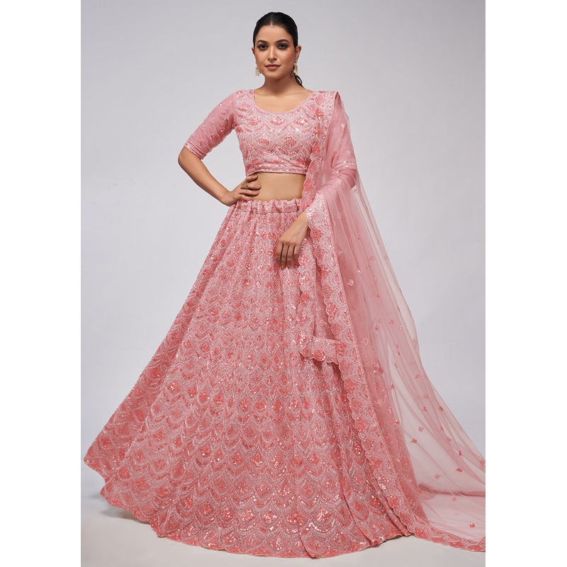 Dazzling Pink Bridal Embroidered Designer Lehenga Choli