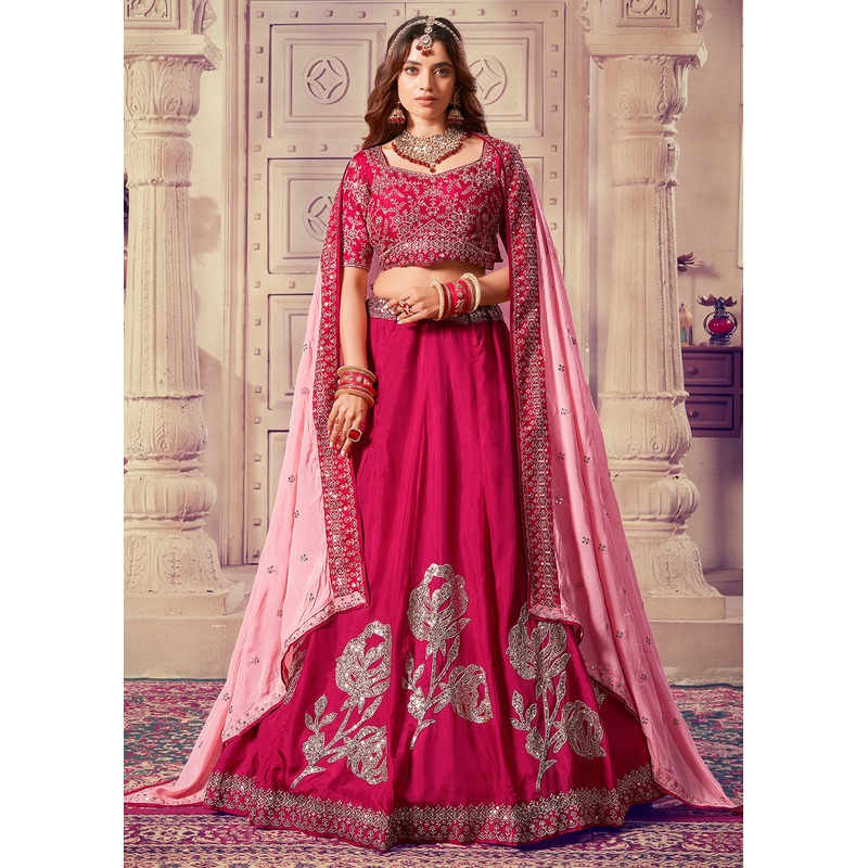 Premium Pink Sequins Embroidered Designer Lehenga Choli