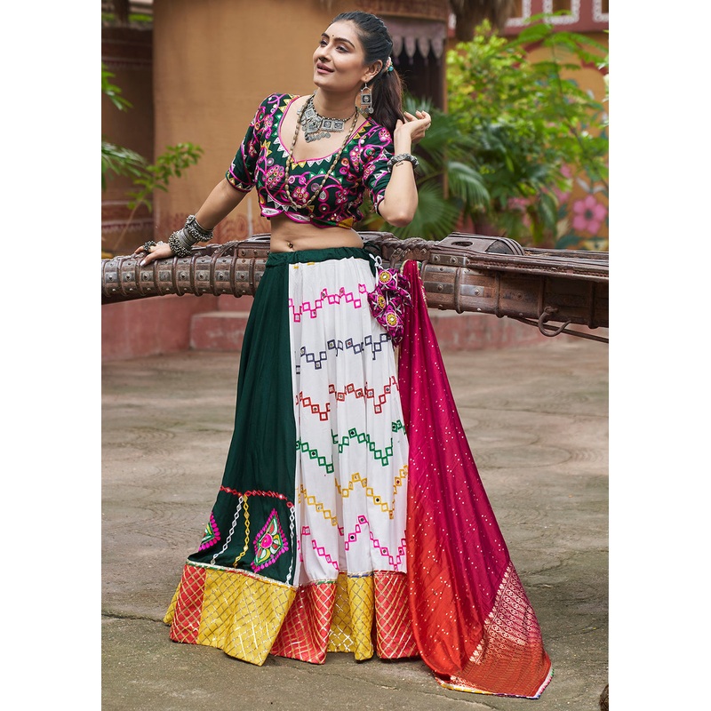 Viscose Rayon Chaniya Choli for Navratri in Multicolor
