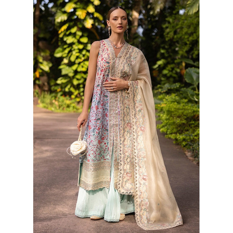 Zinnia Unstitched Luxury Lawn '25 by Faiza Saqlain | Danica