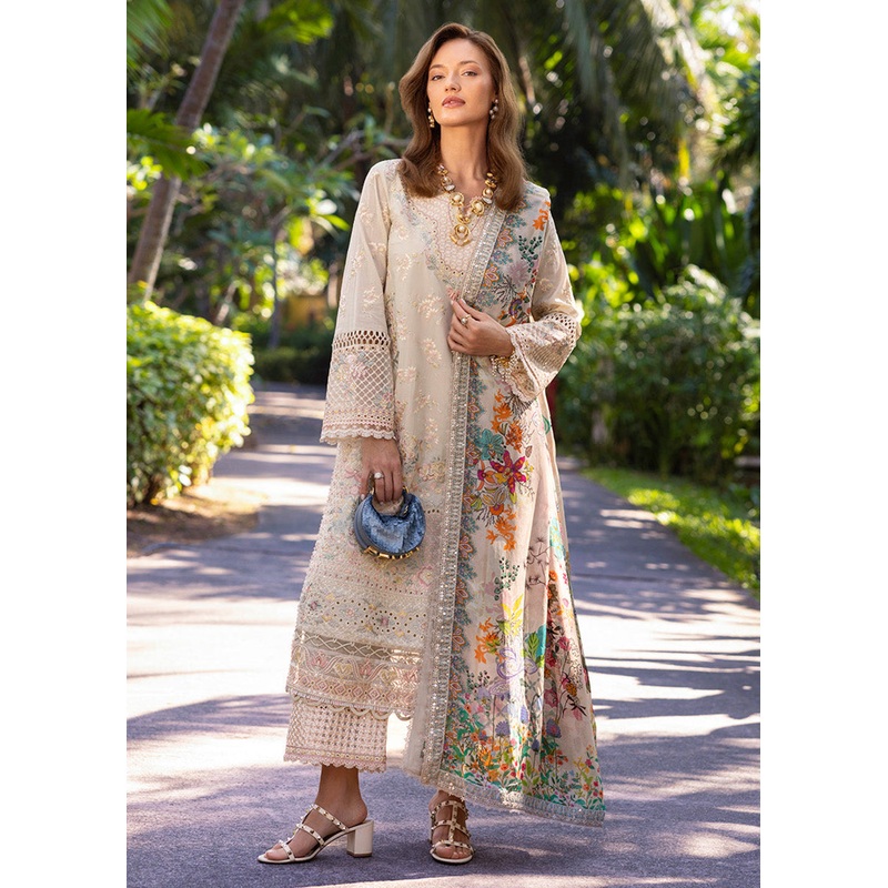 Zinnia Unstitched Luxury Lawn '25 by Faiza Saqlain | Delilah