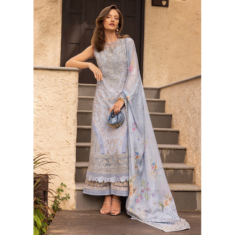 Zinnia Unstitched Luxury Lawn '25 by Faiza Saqlain | Liana