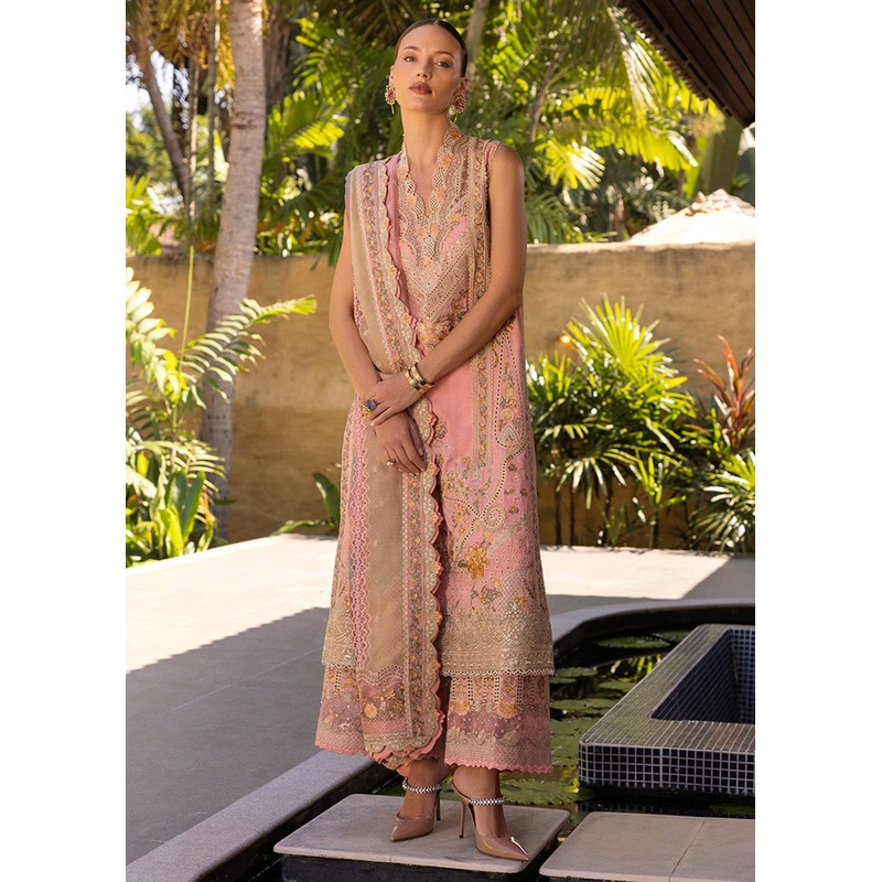 Zinnia Unstitched Luxury Lawn '25 by Faiza Saqlain | Peony