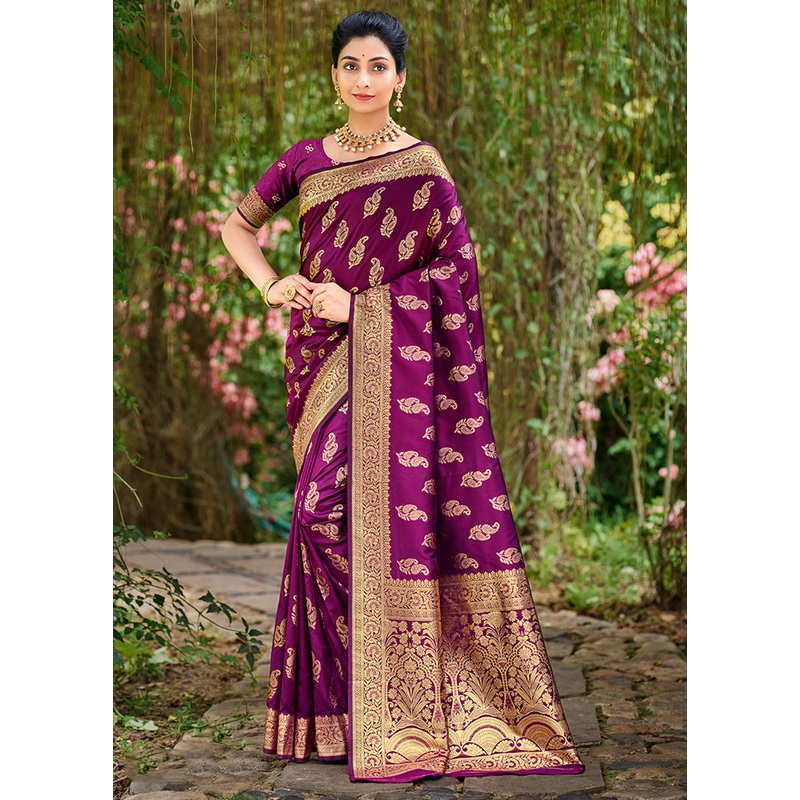 Multicolor Dupion Silk Saree With Blouse Piece - JD986615101