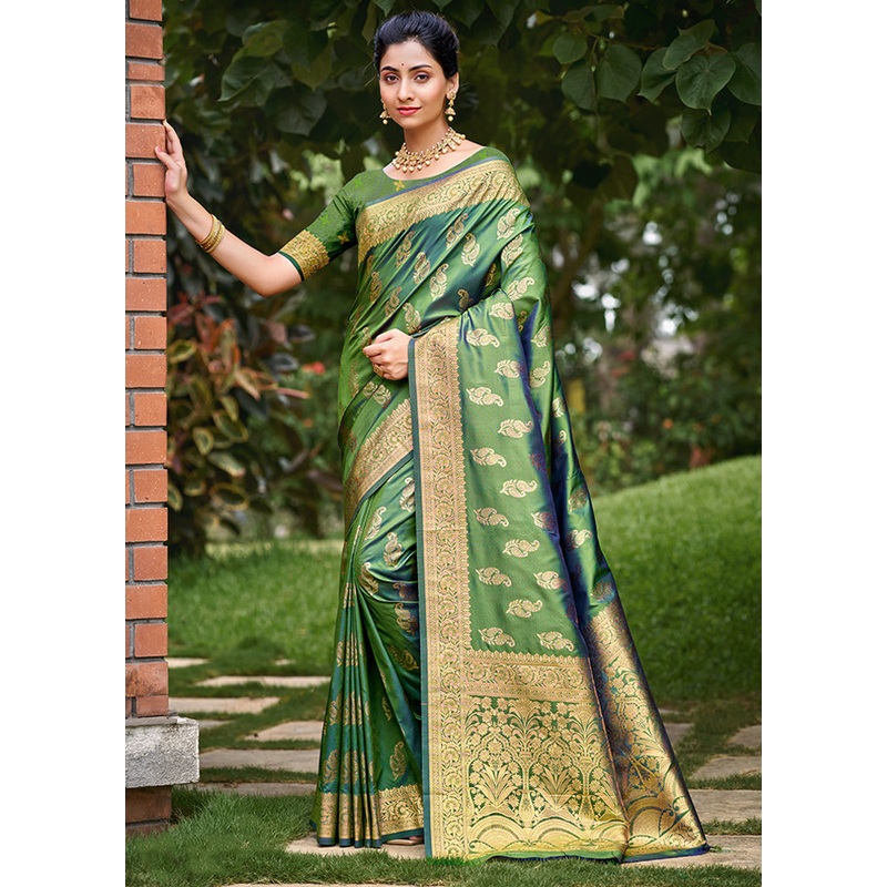 Multicolor Dupion Silk Saree With Blouse Piece - JD986615103