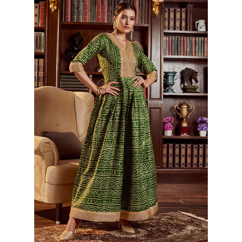 2 Pc Green Readymade Cotton Kurti Set - JD986614882