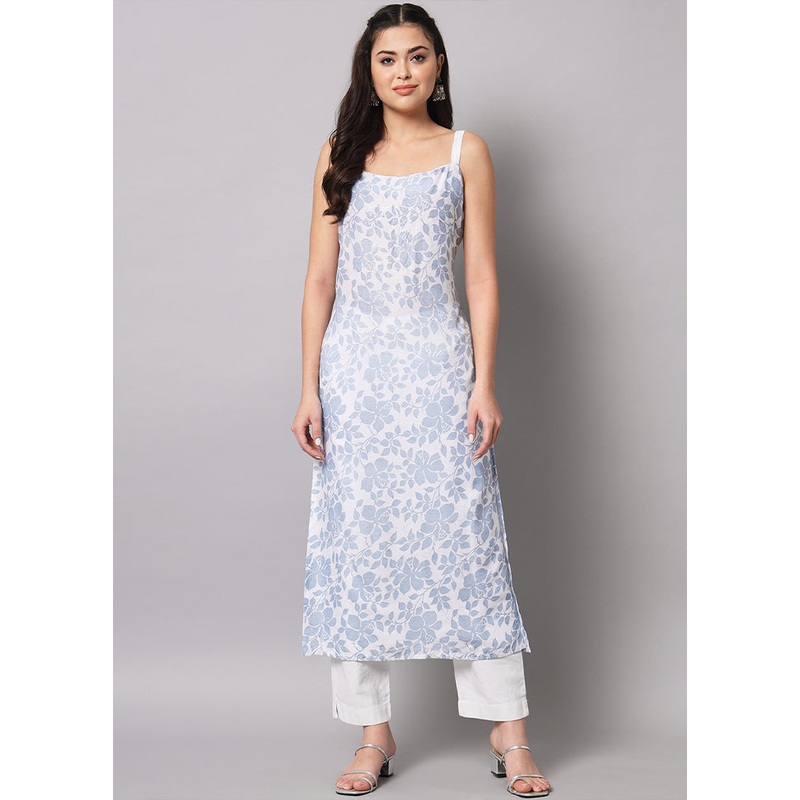 Blue Readymade Viscose Kurti - JD986614848