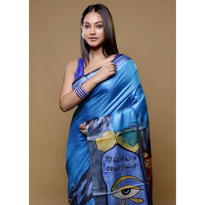 Cream Tussar Silk Saree With Blouse Piece - JD986614776