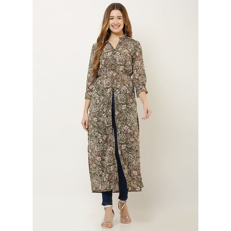 Grey Readymade Silk Kurti - JD986614846