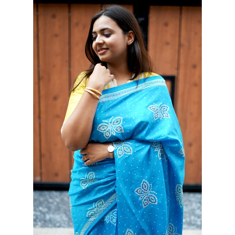 Multicolor Bhagalpuri Silk Saree With Blouse Piece - JD986614678