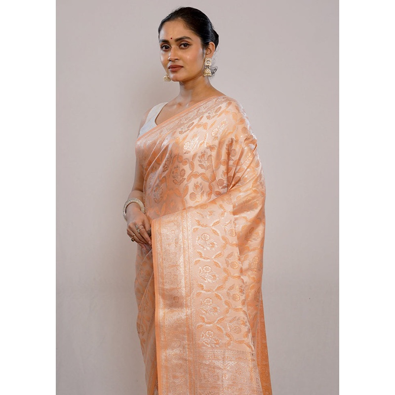 Pink Dupion Silk Saree With Blouse Piece - JD986614639