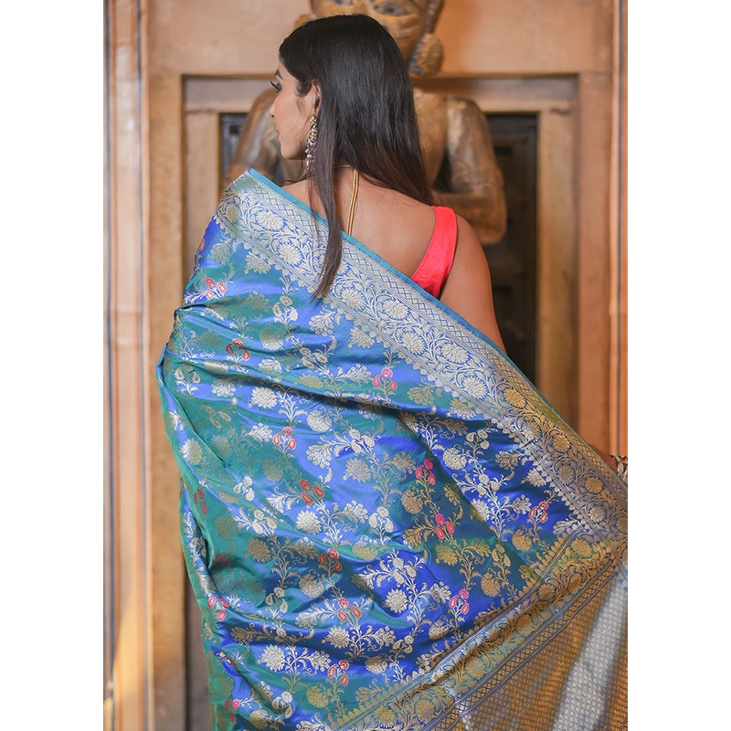 Pink Katan Pure Silk Saree With Blouse Piece - JD986614305