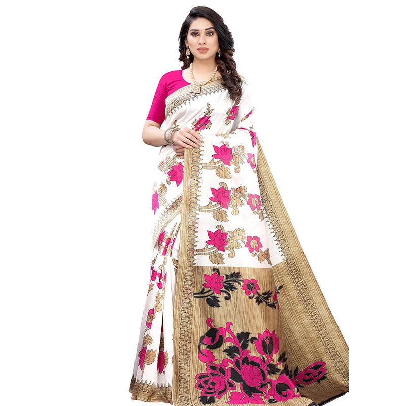 Pink Spun Silk Woven Saree With Blouse Piece - JD986614462