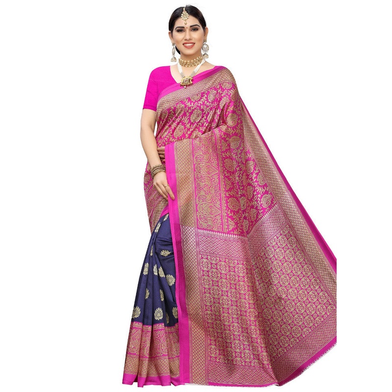 Purple Spun Silk Woven Saree With Blouse Piece - JD986614476