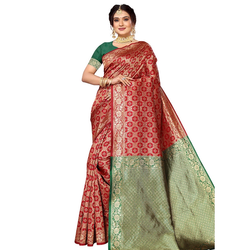 Maroon Spun Silk Saree With Blouse Piece - JD986614125