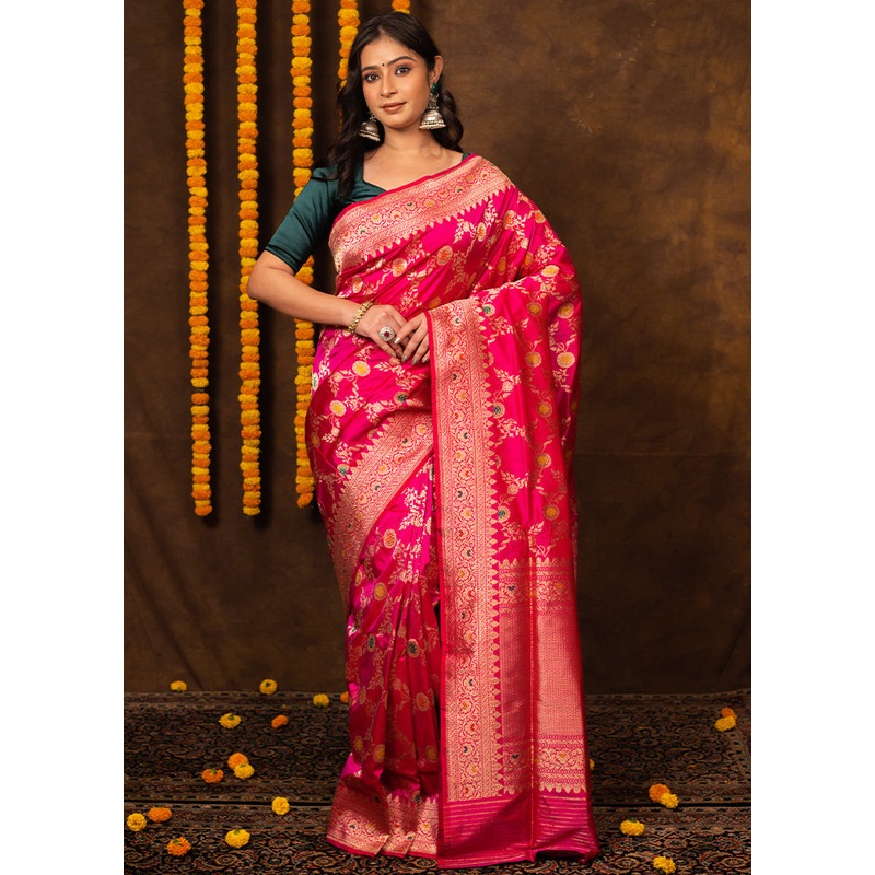 Rani Katan Pure Silk Saree With Blouse Piece - JD986614275
