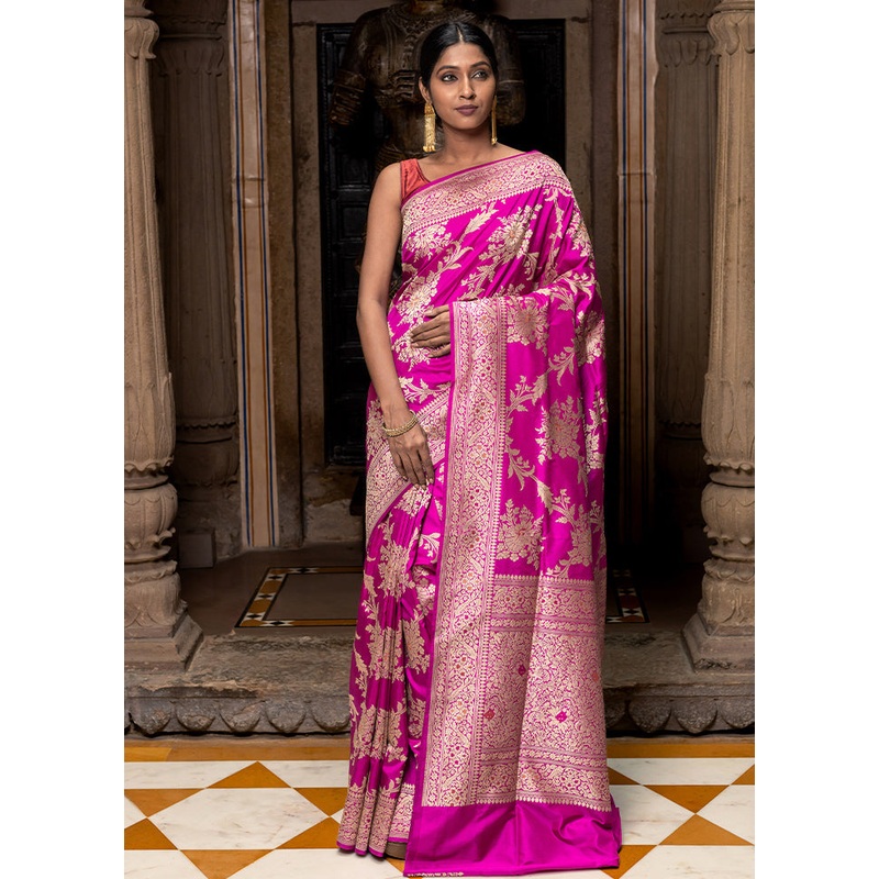 Rani Katan Pure Silk Saree With Blouse Piece - JD986614276