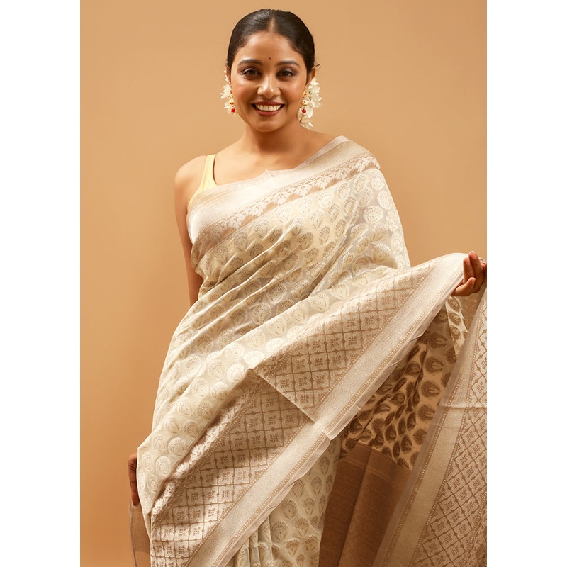 Multicolor Pure Cotton Saree With Blouse Piece - JD986613932