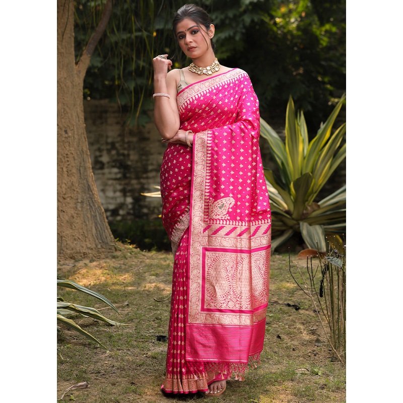 Rani Katan Pure Silk Saree With Blouse Piece - JD986614069