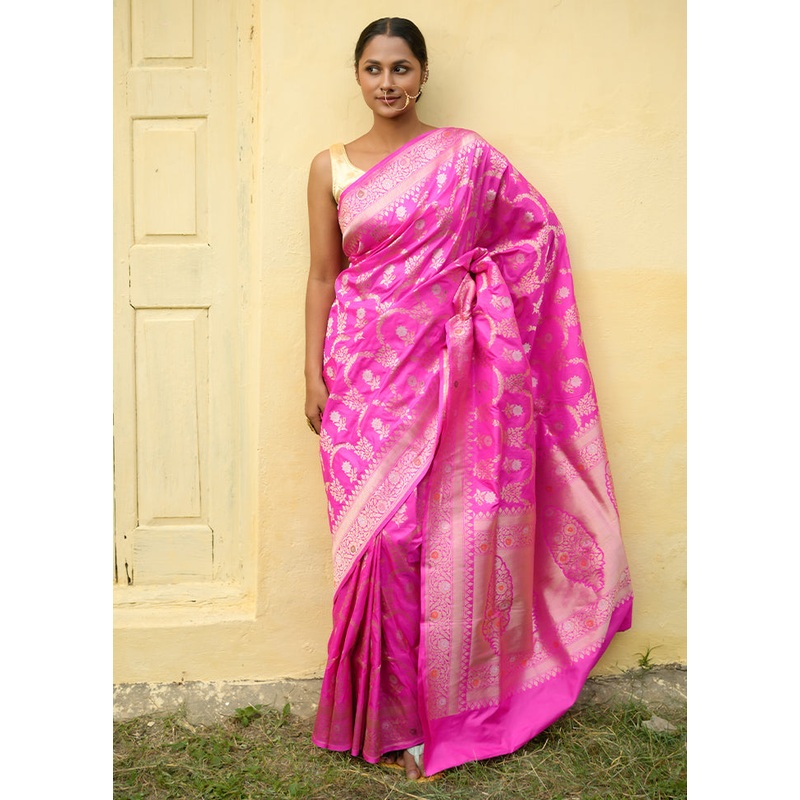 Rani Katan Pure Silk Saree With Blouse Piece - JD986614070