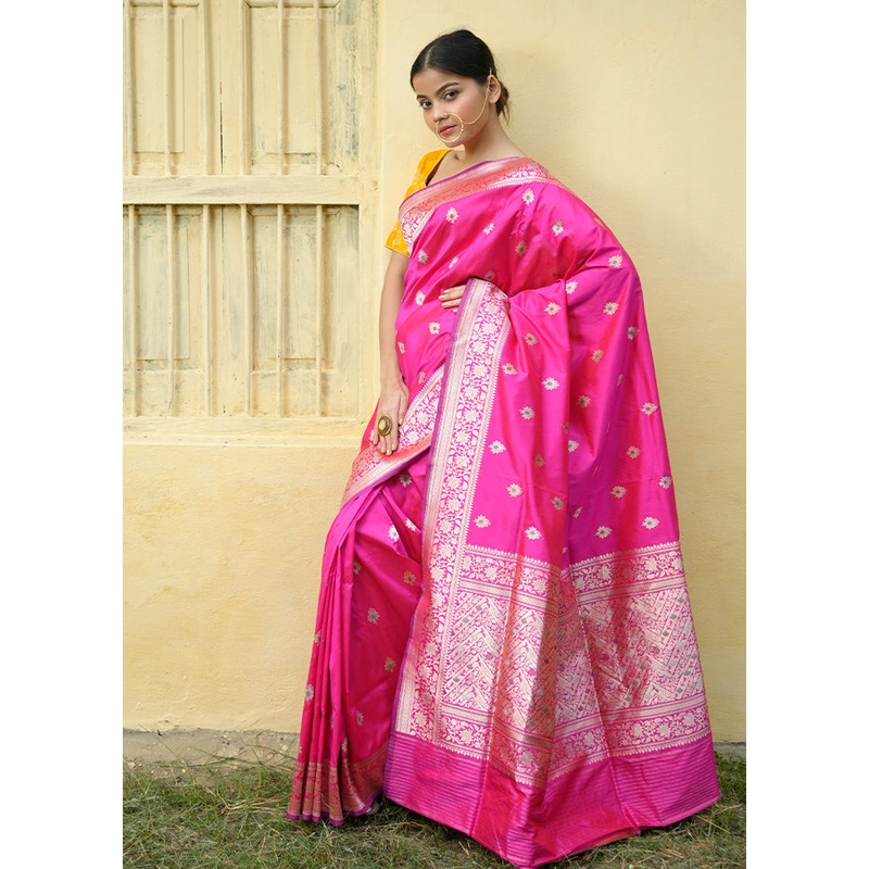 Rani Katan Pure Silk Saree With Blouse Piece - JD986614071