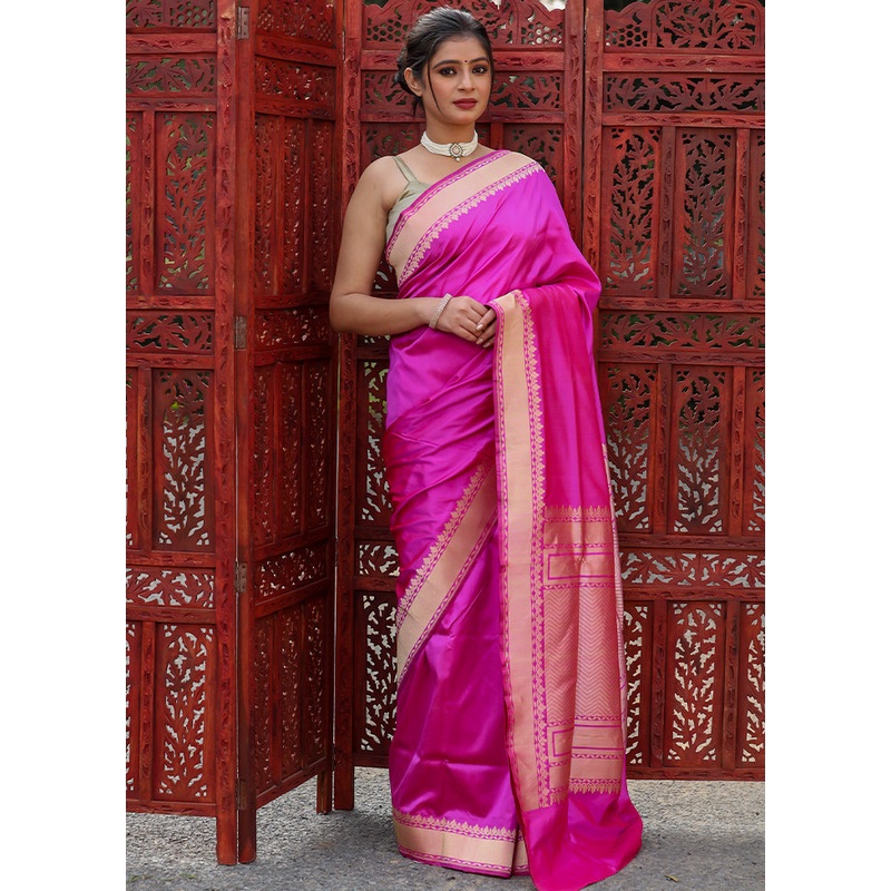 Rani Katan Pure Silk Saree With Blouse Piece - JD986614092