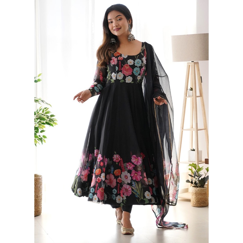 3 Pc Black Pure Readymade Net Suit Set - JD986613796