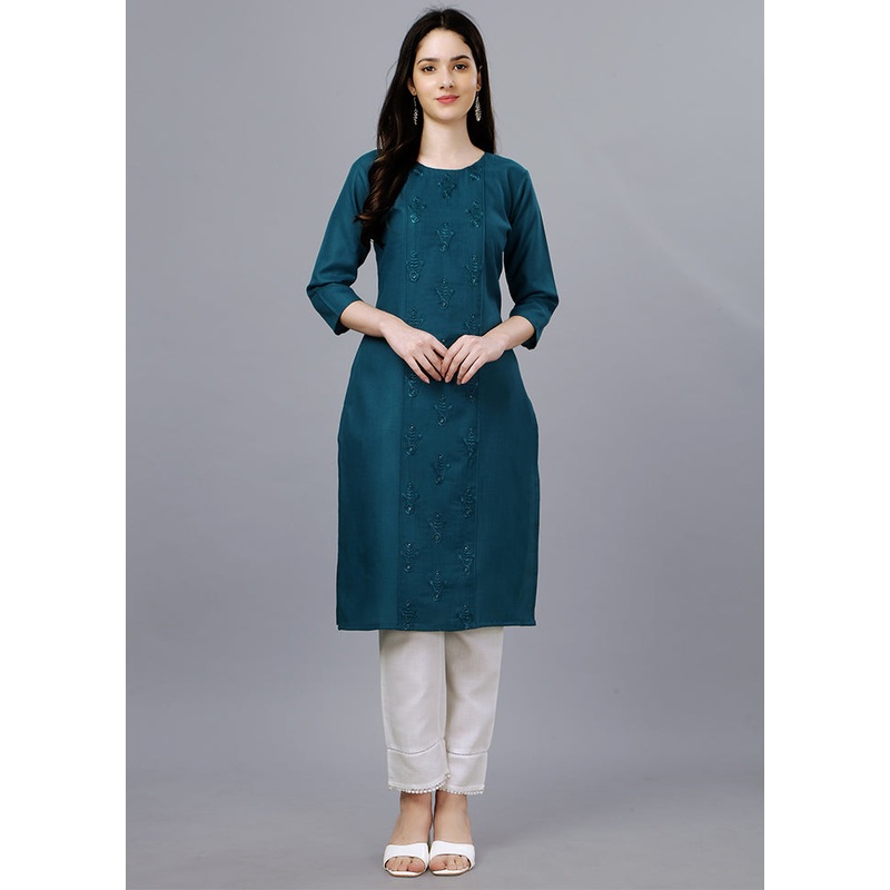 Blue Readymade Cotton Kurti - JD986613698