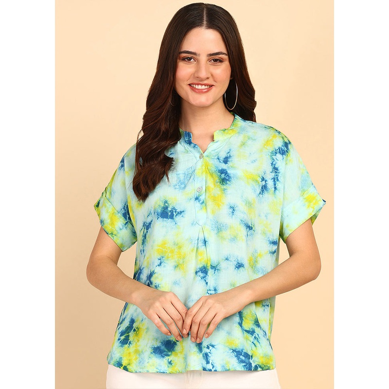 Blue Readymade Rayon Top - JD986613562