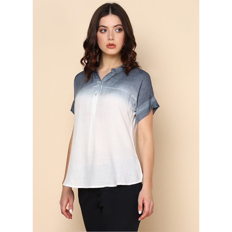 Blue Readymade Rayon Top - JD986613564
