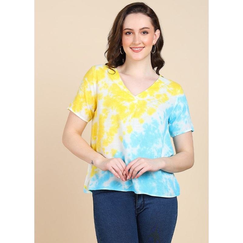 Brown Readymade Rayon Top - JD986613561