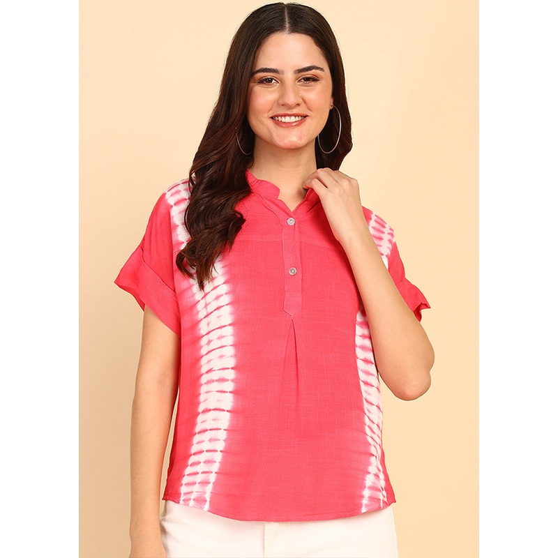 Fuchsia Readymade Rayon Top - JD986613558