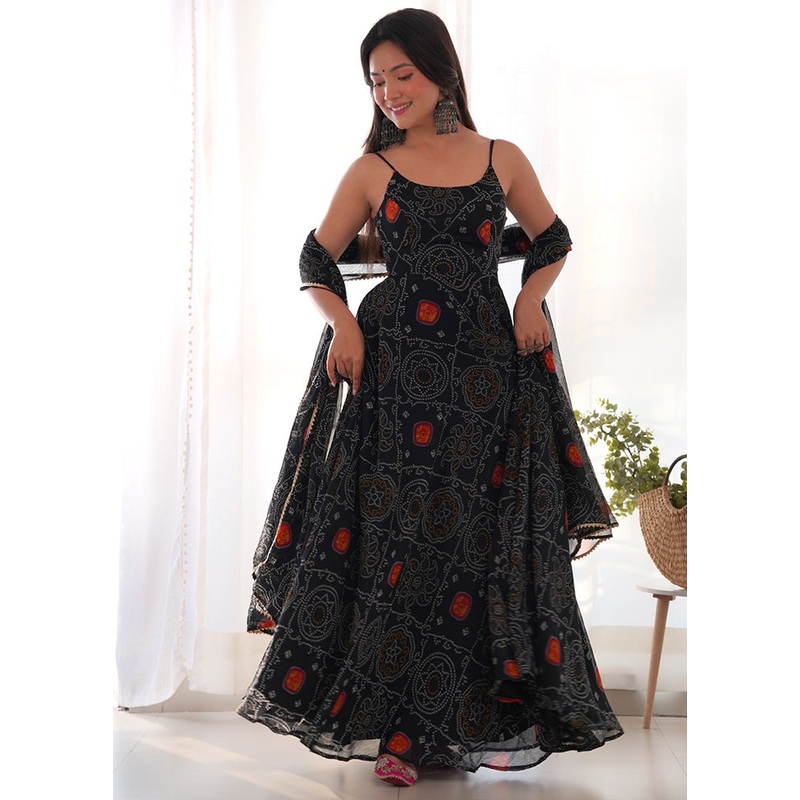 Navy Blue Readymade Pure Silk Indian Dress - JD986613685