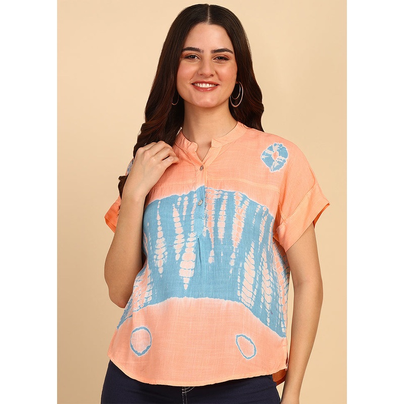 Orange Readymade Rayon Top - JD986613551