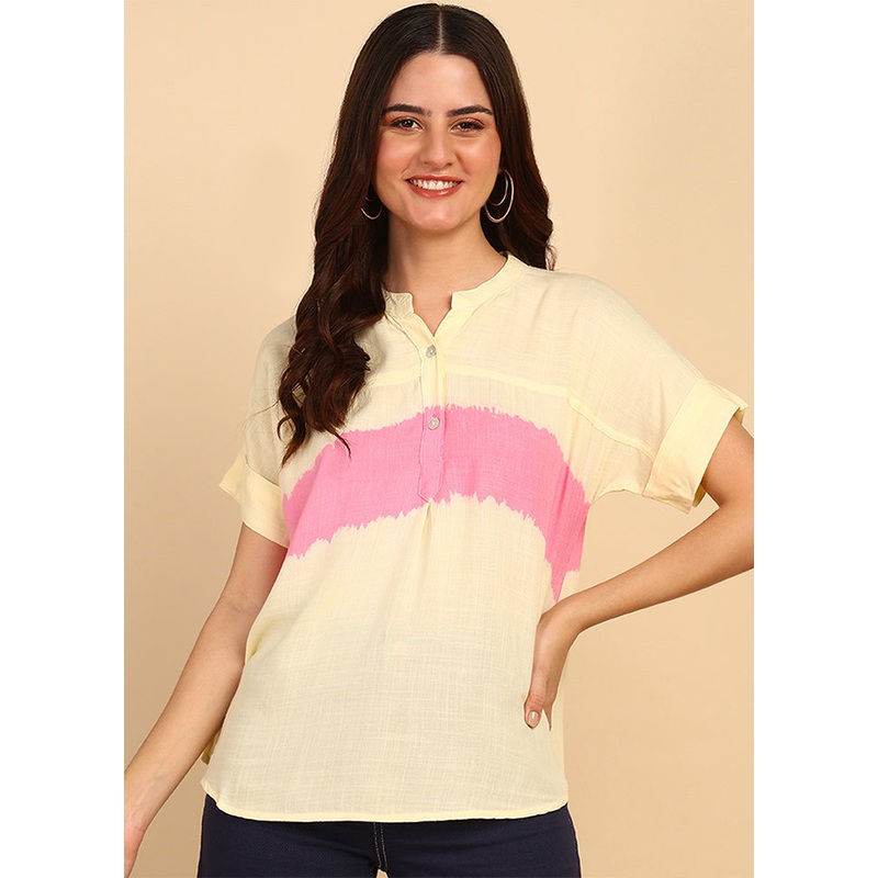 Peach Readymade Rayon Top - JD986613550