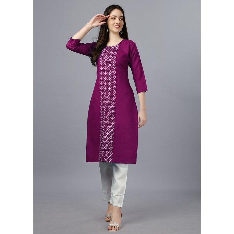 Purple Readymade Cotton Kurti - JD986613683
