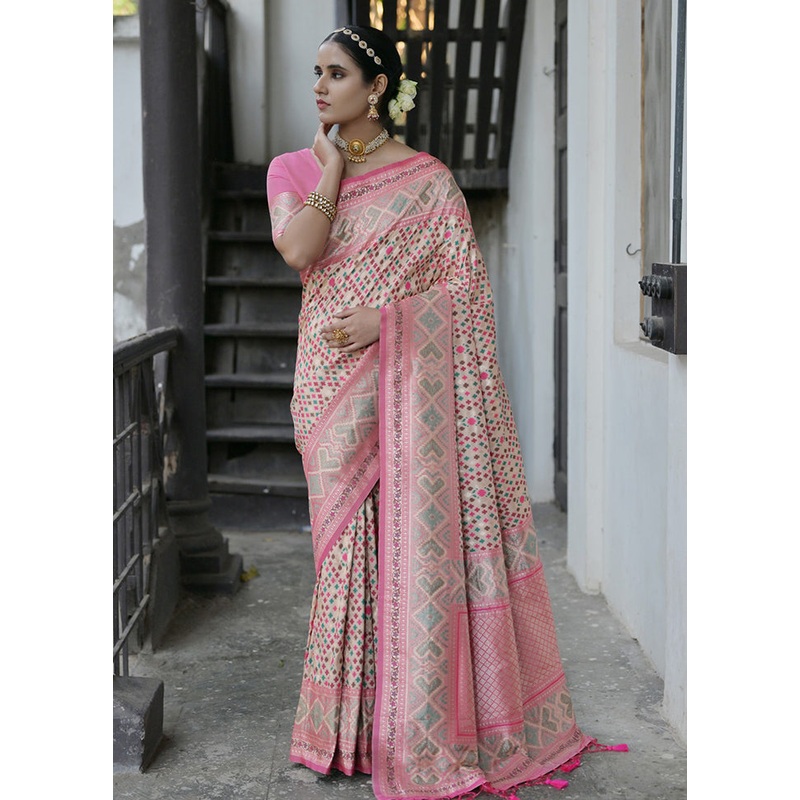 Chiku Dupion Silk Saree With Blouse Piece - JD986613445