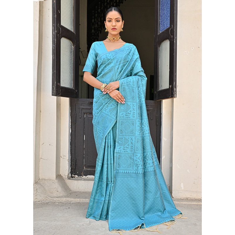 Firoza Dupion Silk Saree With Blouse Piece - JD986613440