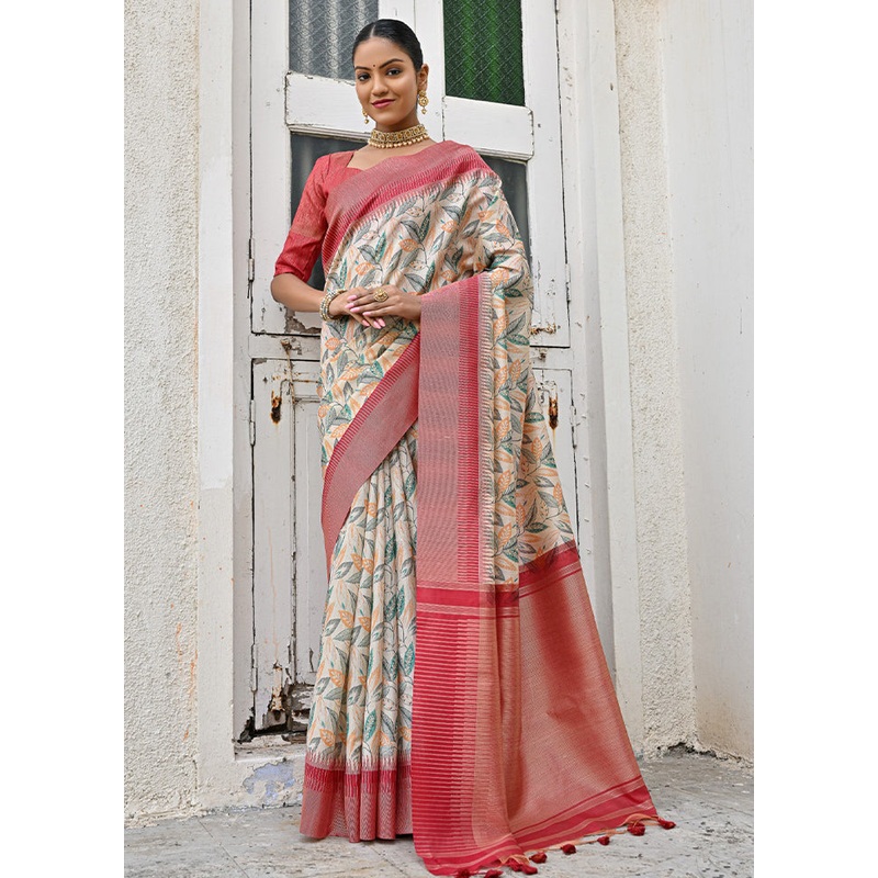 Pista Green Banarasi Silk Saree With Blouse Piece - JD986613425