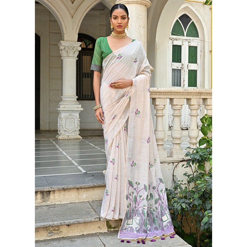 Wine Cotton Saree With Blouse Piece - JD986613338
