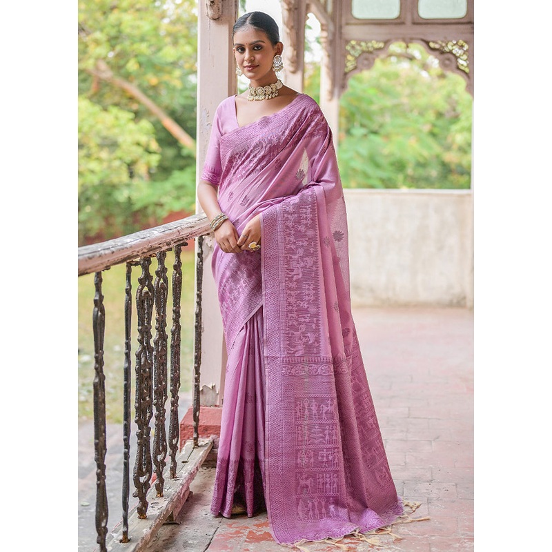 Wine Dupion Silk Saree With Blouse Piece - JD986613409