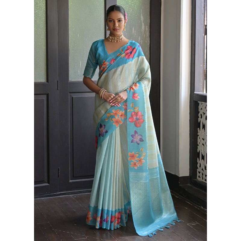 Firoza Banarasi Silk Saree With Blouse Piece - JD986613126
